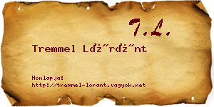 Tremmel Lóránt névjegykártya