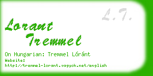 lorant tremmel business card
